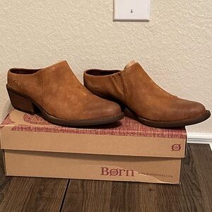 Born Tan Leather Mules